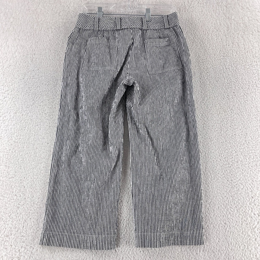 St. John Sport Wide-Leg Crop Pants Womens Size 6 Gray White Stripe VTG Casual - Picture 12 of 16